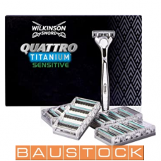 Wilkinson Sword Quattro Titanium Razor Blades, replaceable shaving razors 16 pc. + shaver, 7005099T