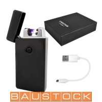 Black USB Plasma Lighter, Rechargeable Windproof Flameless Lighter